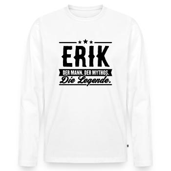 Mann Mythos Legende Erik - Männer Premium Bio Langarmshirt - Weiß - Vorne - Nico (187cm)