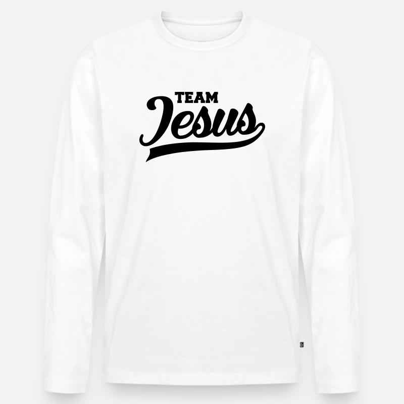 Team Jesus - Männer Premium Bio Langarmshirt - Weiß