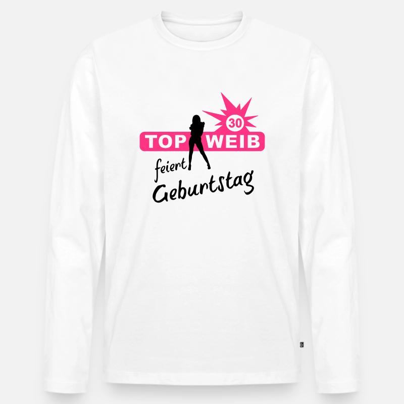 top__30 - Männer Premium Bio Langarmshirt - Weiß