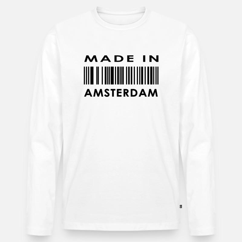 madein nl 01 amsterdam - Männer Premium Bio Langarmshirt - Weiß