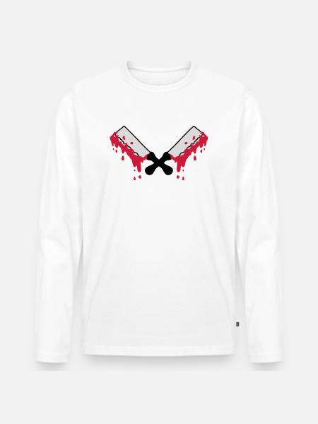 bloody_cleavers - Men's Premium Organic Long Sleeve Shirt - white
