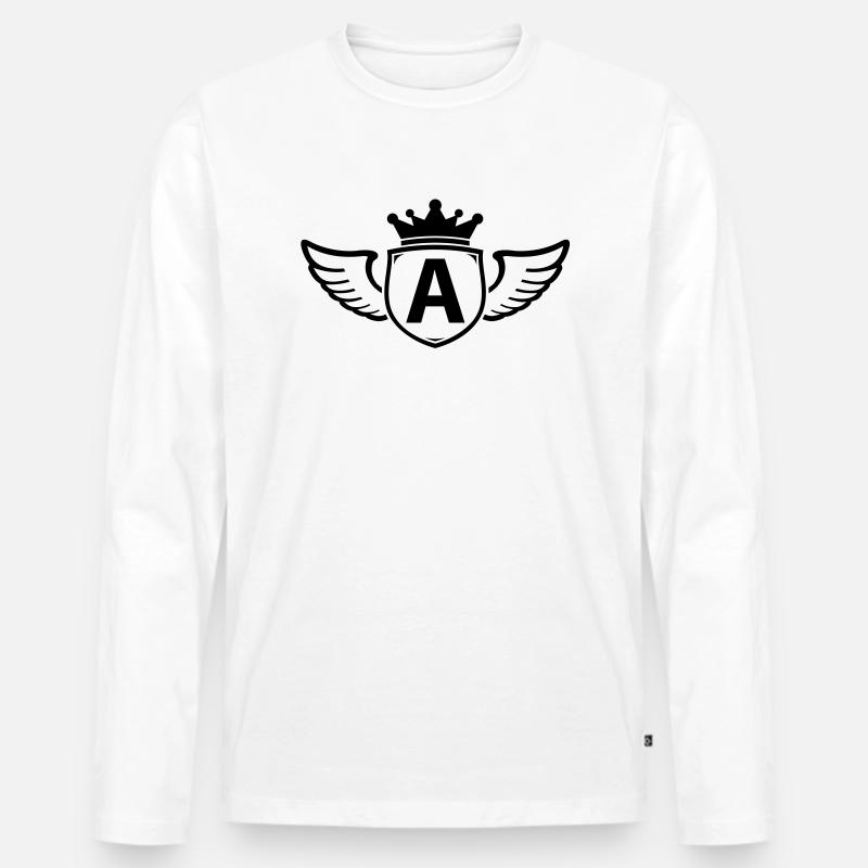 a - Männer Premium Bio Langarmshirt - Weiß