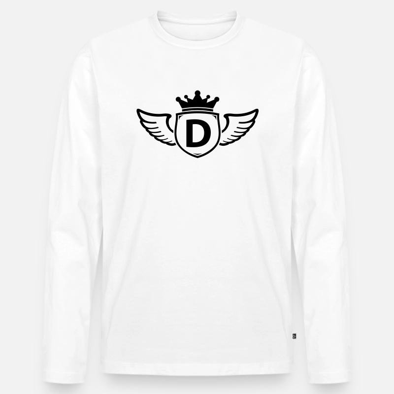 d - Männer Premium Bio Langarmshirt - Weiß