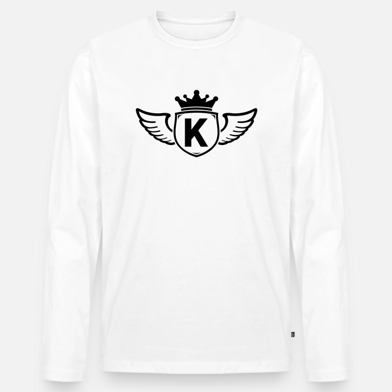 k - Männer Premium Bio Langarmshirt - Weiß