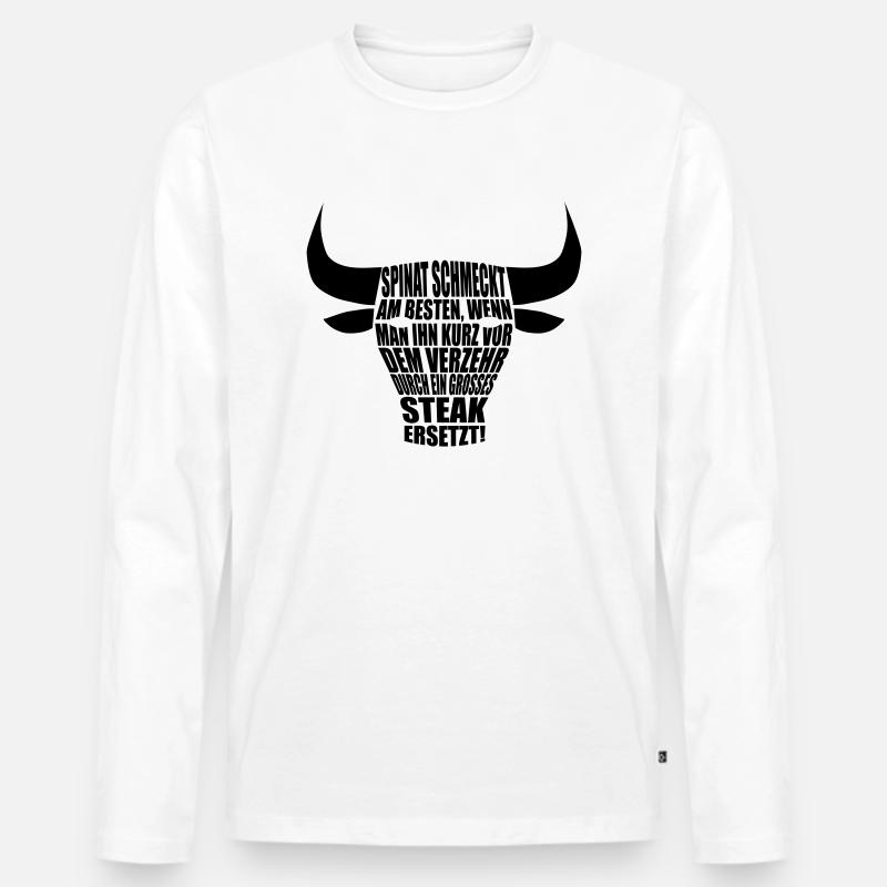 steak - Männer Premium Bio Langarmshirt - Weiß