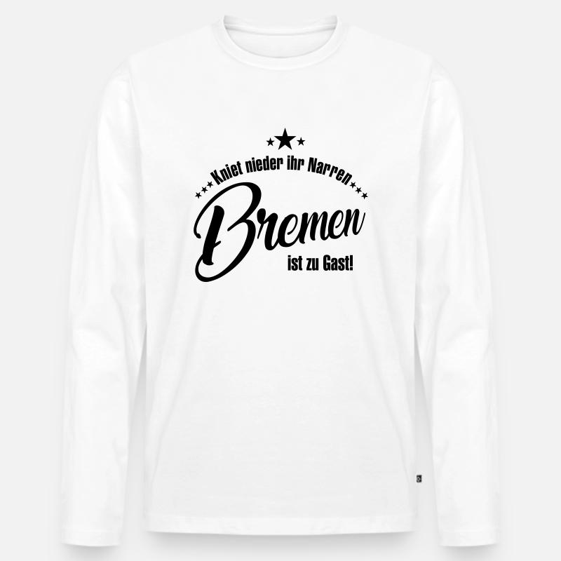 Bremen - Männer Premium Bio Langarmshirt - Weiß