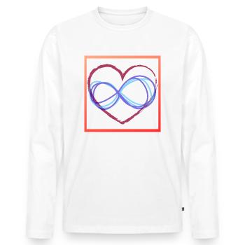 Herz Unendlichkeit - Männer Premium Bio Langarmshirt - Weiß - Vorne - Nico (187cm)