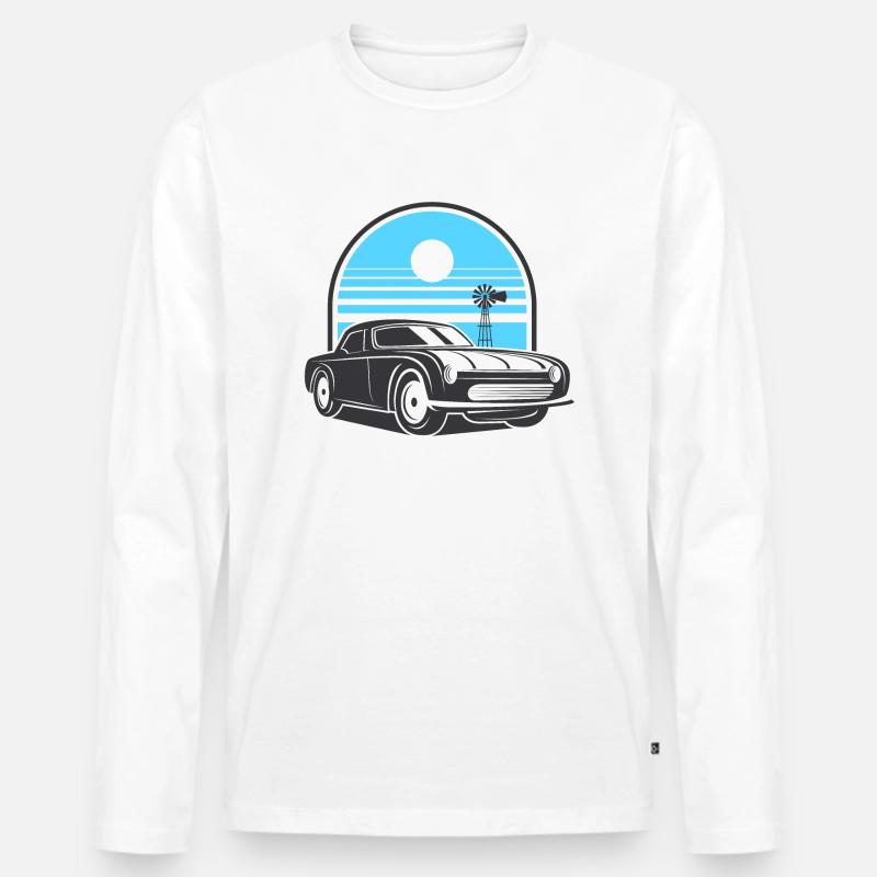Classic Car - Männer Premium Bio Langarmshirt - Weiß