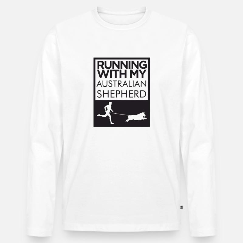 Australischer Schäferhund Hunderasse - Männer Premium Bio Langarmshirt - Weiß
