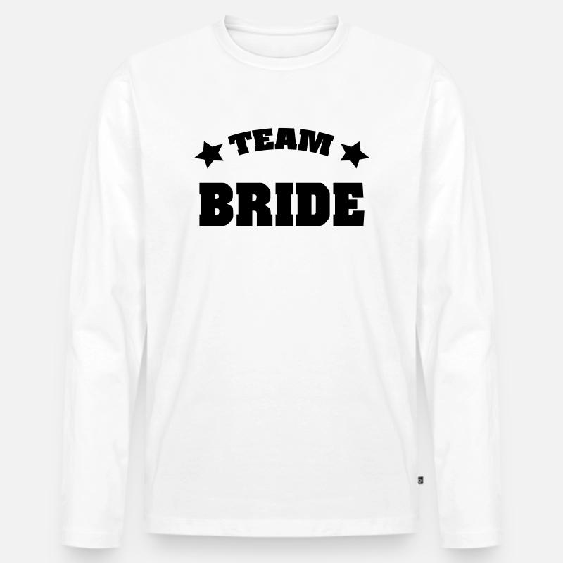 Team Bride - Männer Premium Bio Langarmshirt - Weiß
