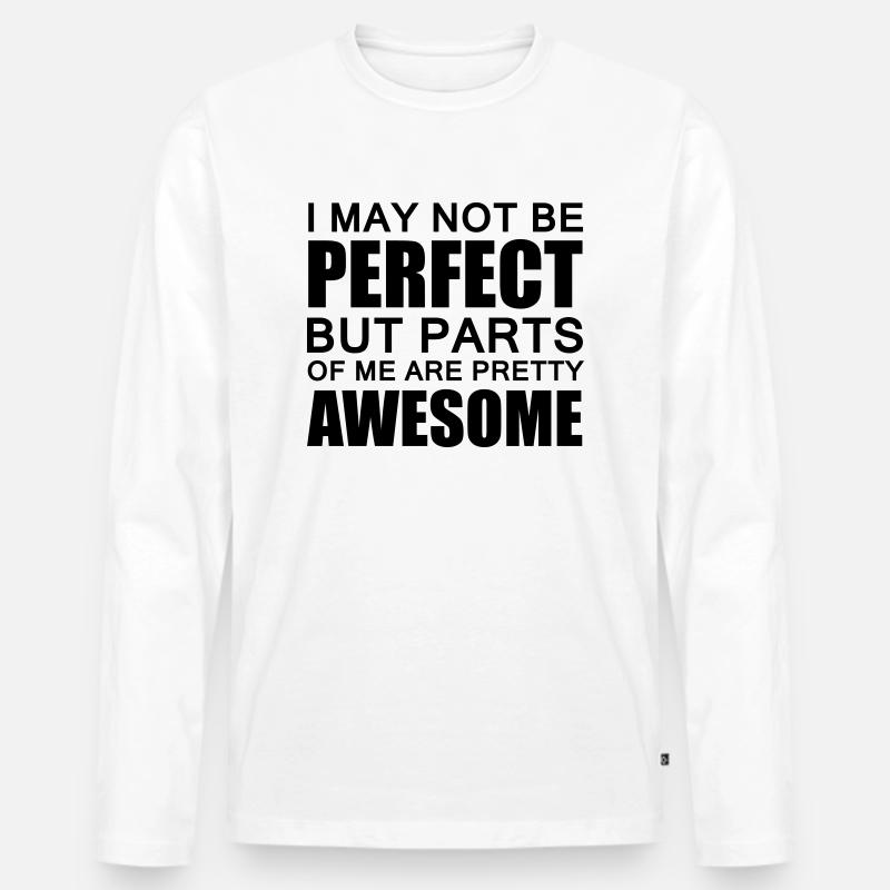 Awesome - Männer Premium Bio Langarmshirt - Weiß