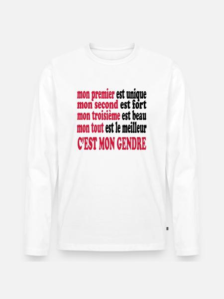 Mon gendre est beau - Men's Premium Organic Long Sleeve Shirt - white