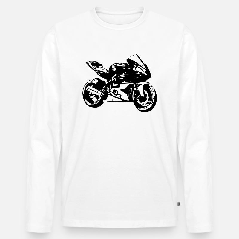 Motorrad - Männer Premium Bio Langarmshirt - Weiß