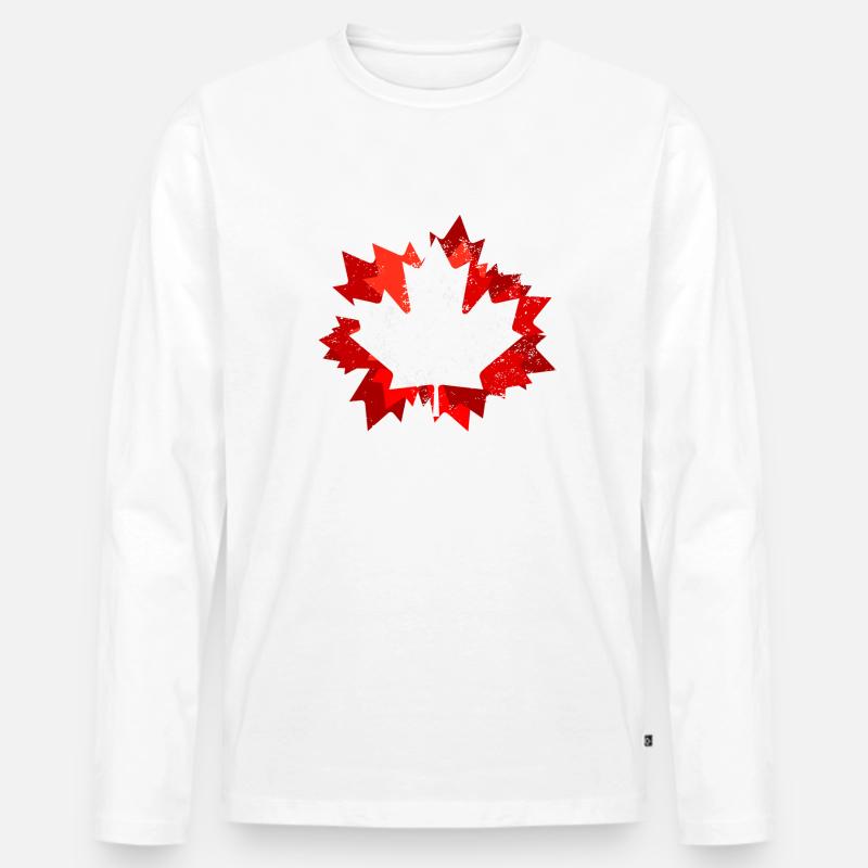 Kanada Geschenk Geschenkidee - Männer Premium Bio Langarmshirt - Weiß
