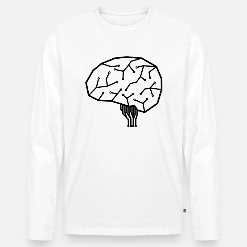 CPU - Gehirn - Männer Premium Bio Langarmshirt - Weiß