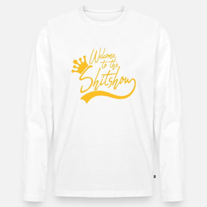 Welcome Shitshow Krone - Männer Premium Bio Langarmshirt - Weiß