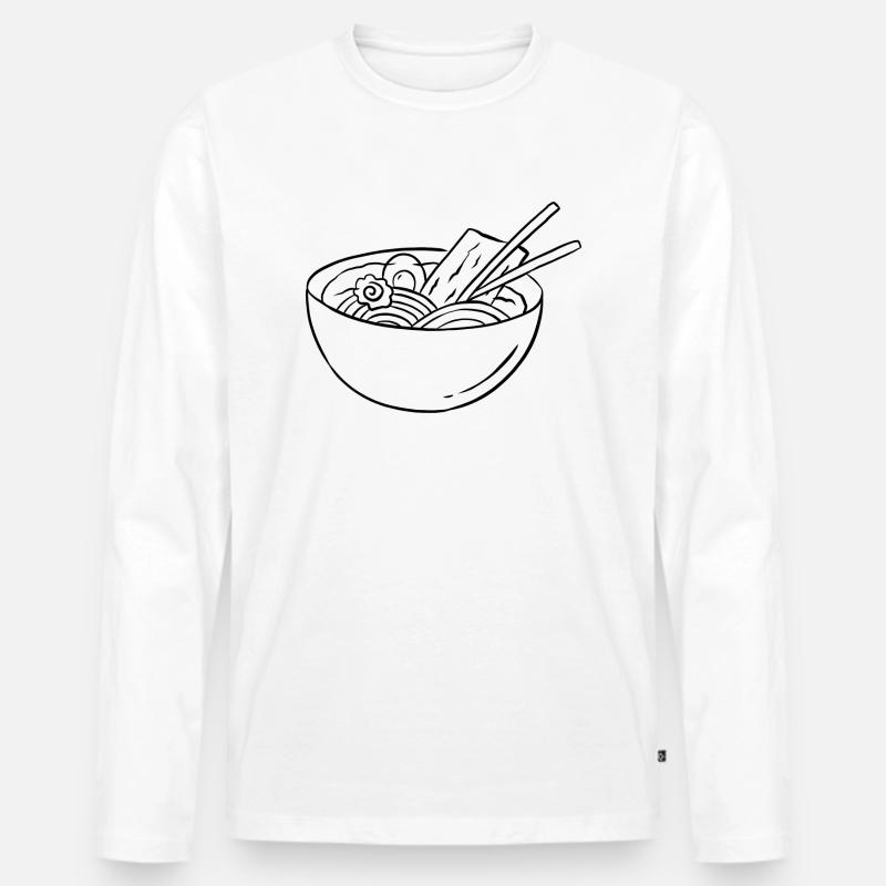 Ramen - Männer Premium Bio Langarmshirt - Weiß