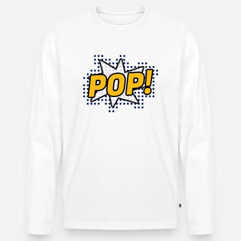 Polka dot Pop Kunst - Männer Premium Bio Langarmshirt - Weiß