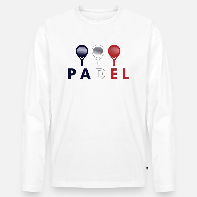 PADEL FRANKREICH 2 - Männer Premium Bio Langarmshirt - Weiß