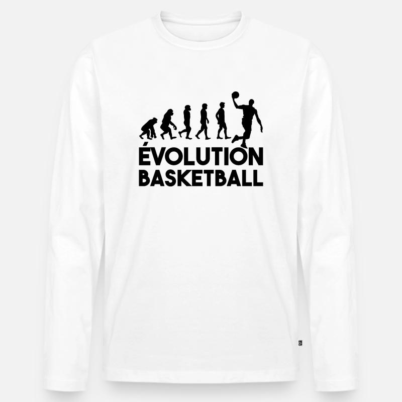 Basketball-Evolution - Männer Premium Bio Langarmshirt - Weiß
