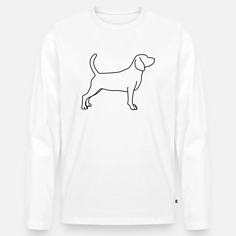 beagle lineart 1 - Männer Premium Bio Langarmshirt - Weiß