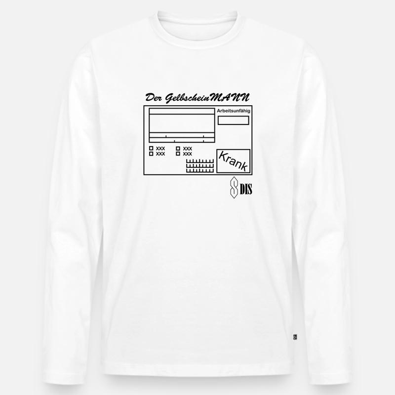 Der GelbscheinMANN - Männer Premium Bio Langarmshirt - Weiß