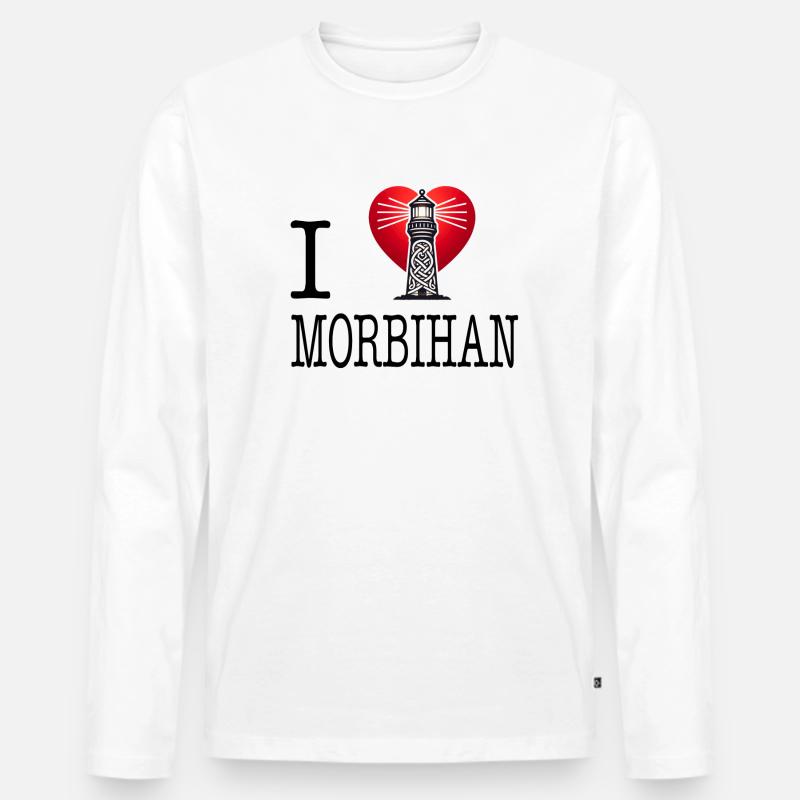 Ich liebe Morbihan - Männer Premium Bio Langarmshirt - Weiß