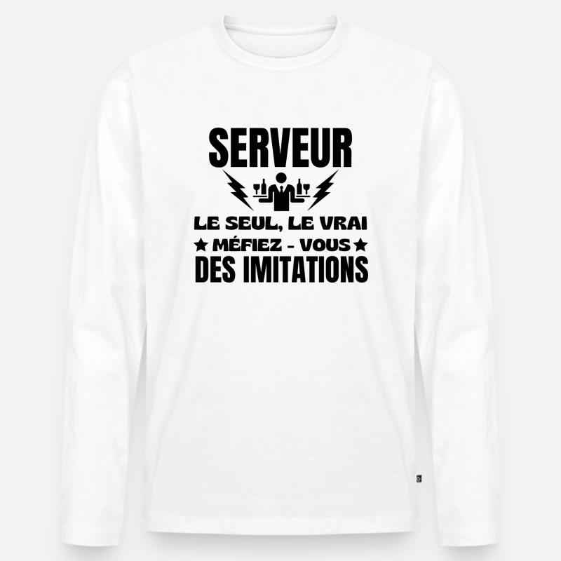 AUTHENTIC-SERVER - Männer Premium Bio Langarmshirt - Weiß