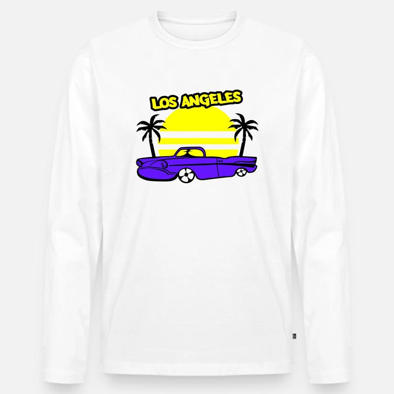 los angeles lowrider - Männer Premium Bio Langarmshirt - Weiß