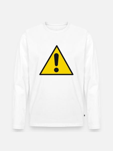 achtung - Männer Premium Bio Langarmshirt - Weiß