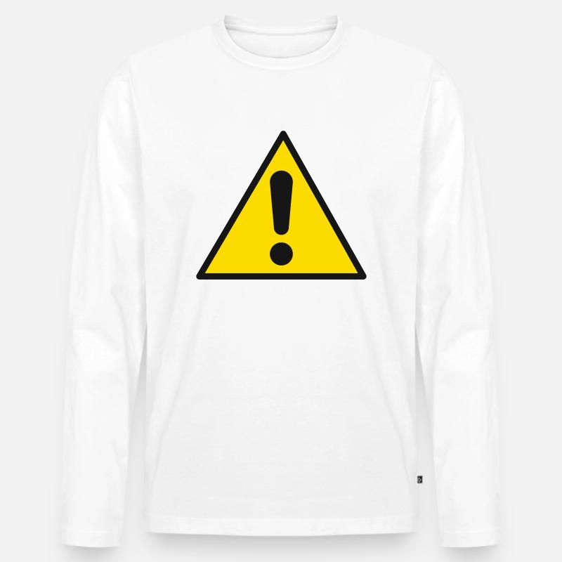 achtung - Männer Premium Bio Langarmshirt - Weiß