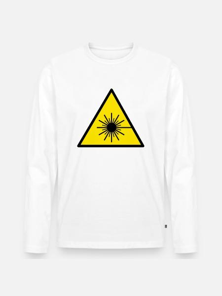 laser - Männer Premium Bio Langarmshirt - Weiß