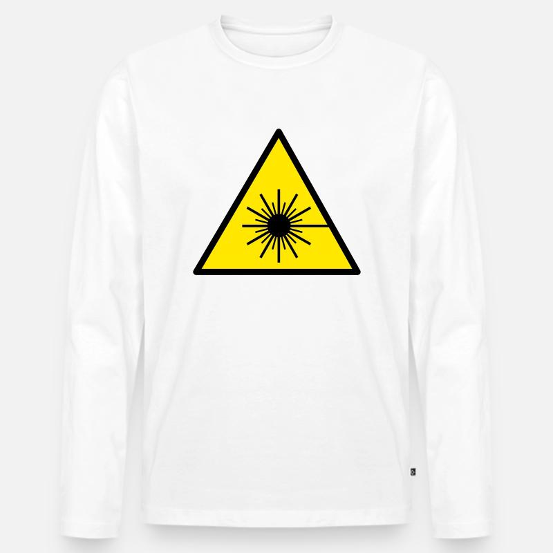 laser - Männer Premium Bio Langarmshirt - Weiß