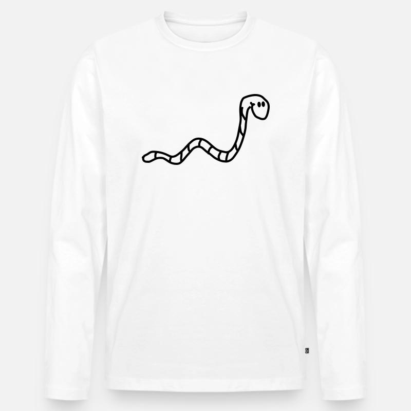 wurm - Männer Premium Bio Langarmshirt - Weiß