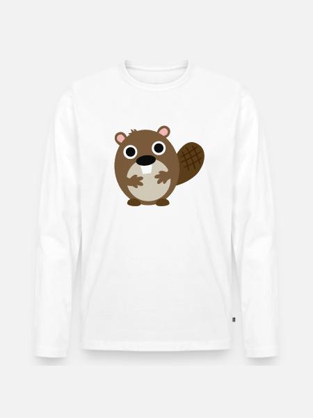 Biber - Männer Premium Bio Langarmshirt - Weiß