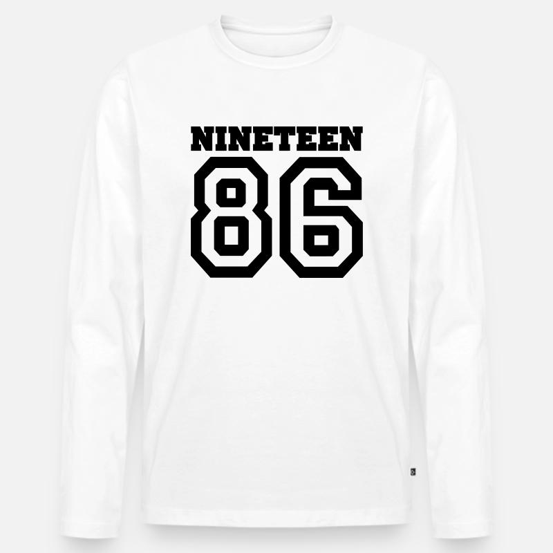1986 - Männer Premium Bio Langarmshirt - Weiß