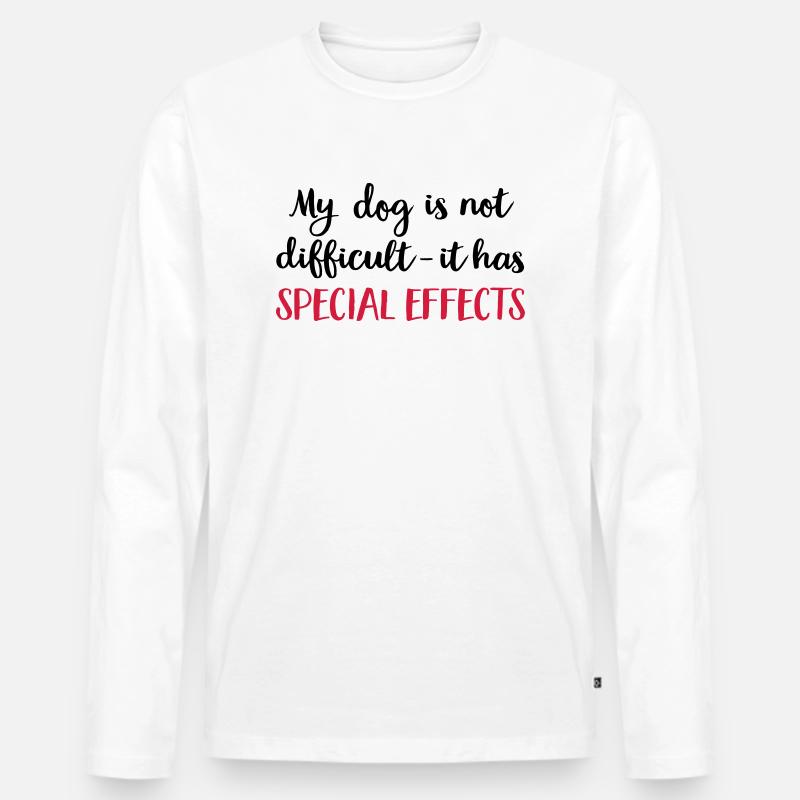 dog - Männer Premium Bio Langarmshirt - Weiß