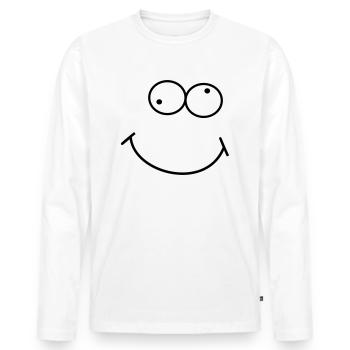 regard croisé - T-shirt manches longues Premium bio Homme - blanc - Devant - Nico (187cm)