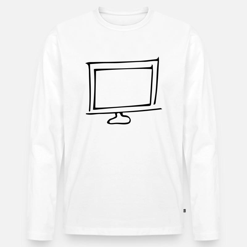 Bildschirm,Fernsehgerät,Fernseher,Glotze,TV,Röhre, - Männer Premium Bio Langarmshirt - Weiß