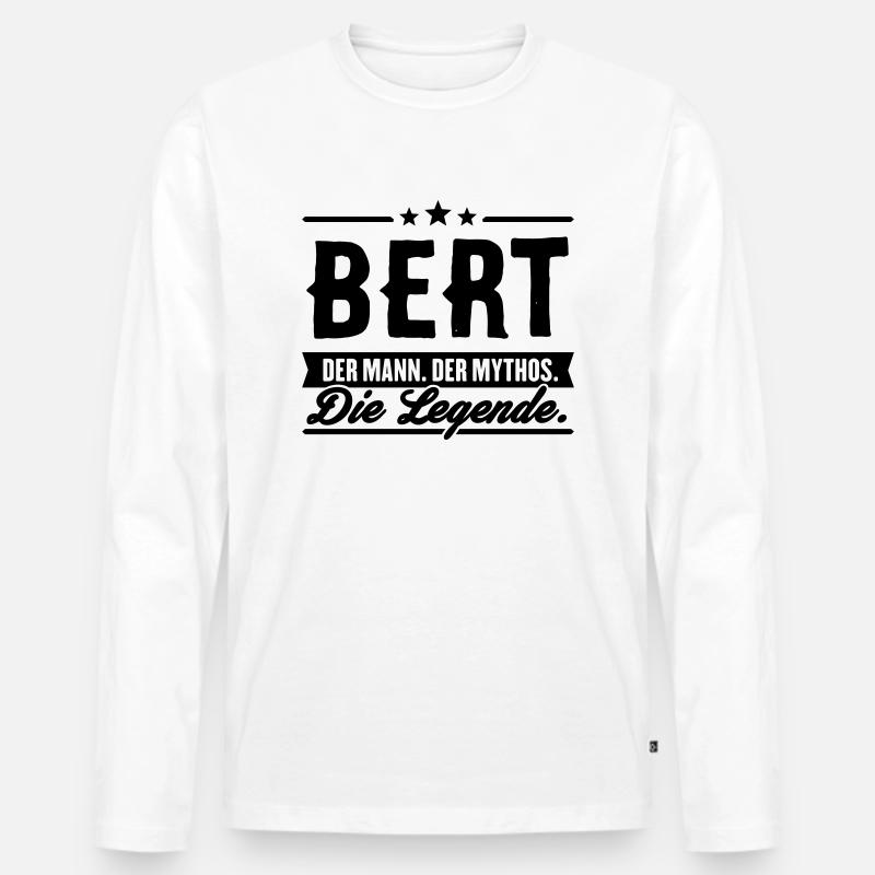 Mann Mythos Legende Bert - Männer Premium Bio Langarmshirt - Weiß