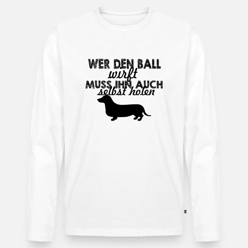 Dackel - Männer Premium Bio Langarmshirt - Weiß