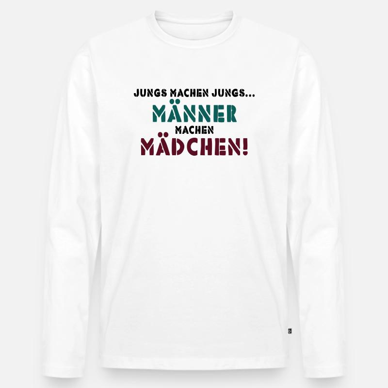 JUNGS MACHEN JUNGS - Männer Premium Bio Langarmshirt - Weiß