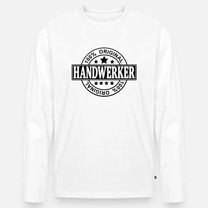 Handwerker - Männer Premium Bio Langarmshirt - Weiß