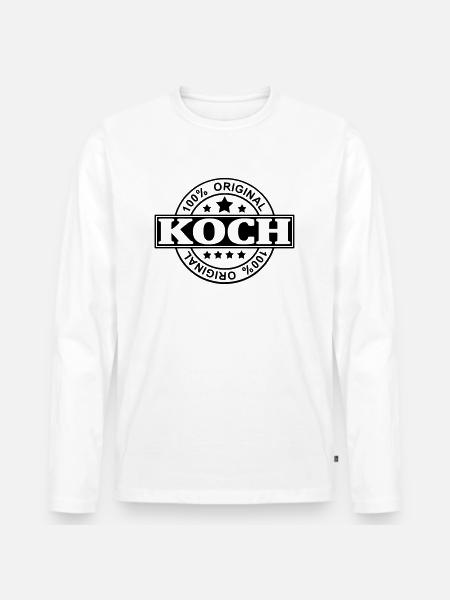 Koch - Männer Premium Bio Langarmshirt - Weiß