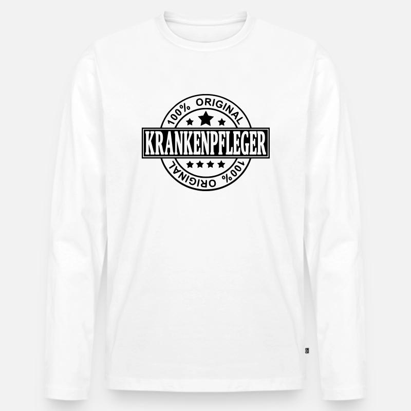 Krankenpfleger - Männer Premium Bio Langarmshirt - Weiß