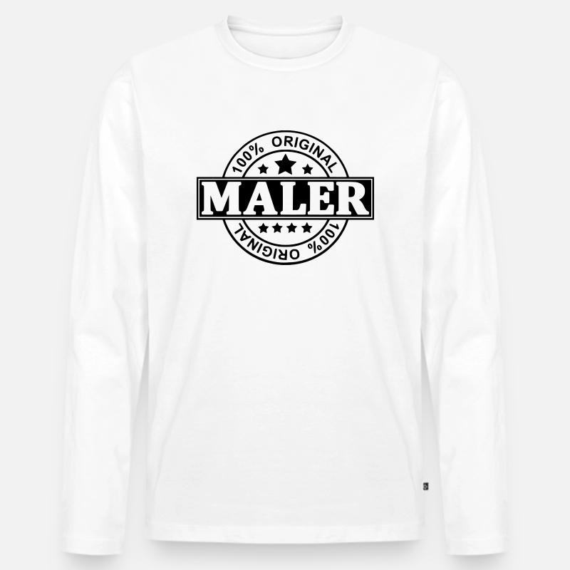 Maler - Männer Premium Bio Langarmshirt - Weiß