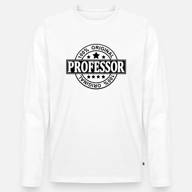 Professor - Männer Premium Bio Langarmshirt - Weiß