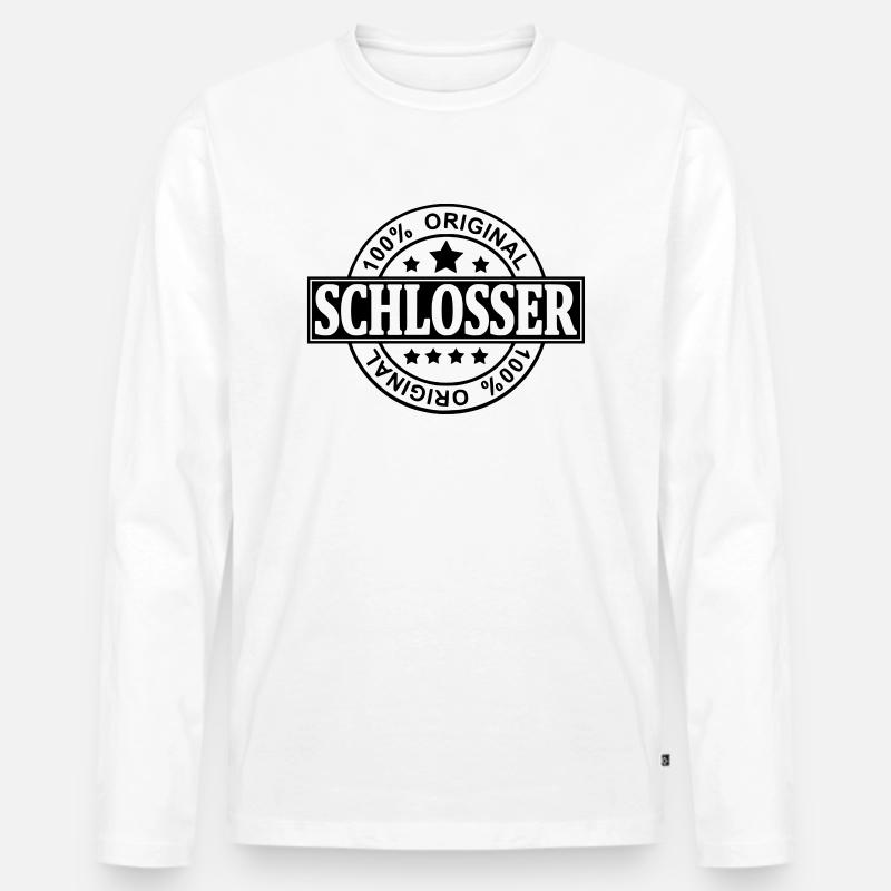 Schlosser - Männer Premium Bio Langarmshirt - Weiß