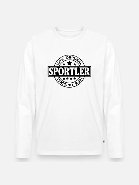 Sportler - Männer Premium Bio Langarmshirt - Weiß