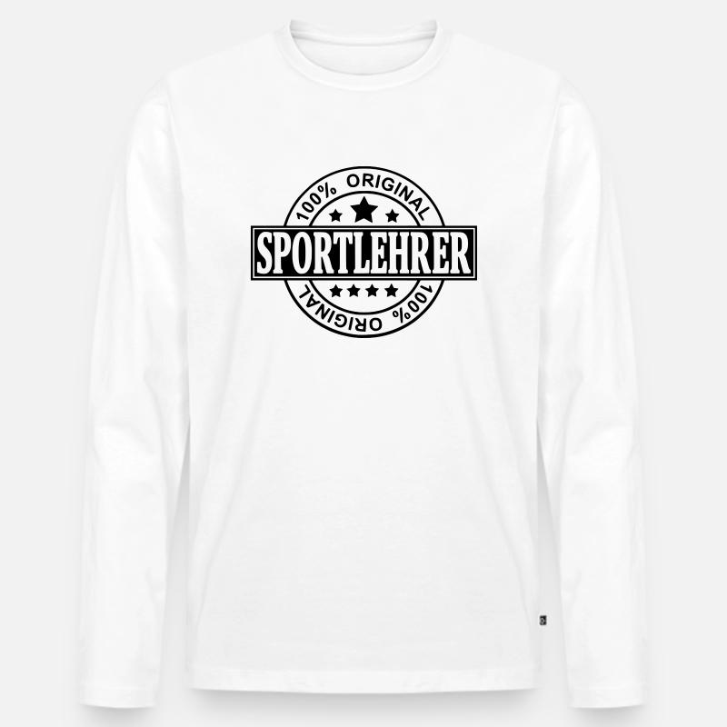 Sportlehrer - Männer Premium Bio Langarmshirt - Weiß